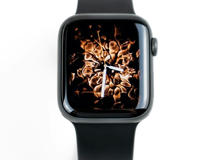 Apple Watch with black sport band